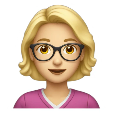 Blonde young elementary school teacher with glasses sticker