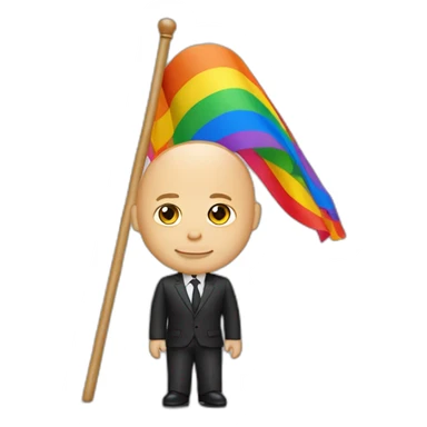 Vladimir poutine qui porte un drapeau lgbt sticker