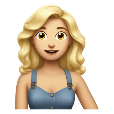emoji pixar style very pretty blonde woman, saying no, realistic style sticker