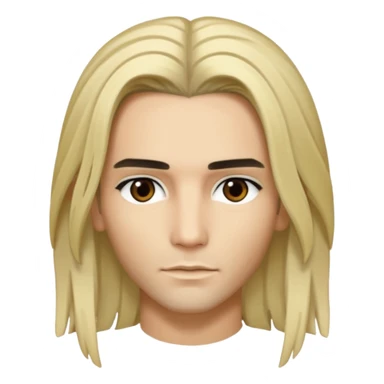 Bill Kaulitz with blonde long hair, brown eyes sticker