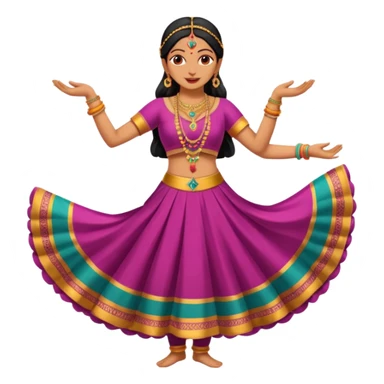 Indian woman in traditional clothes dances.  format portrait sticker