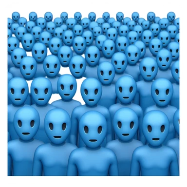 create an emoji for a group of actors with no face, all blue like in the ios emoji. a crowd.  sticker