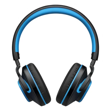 Black and blue and white wireless headphones as seen from the side  sticker