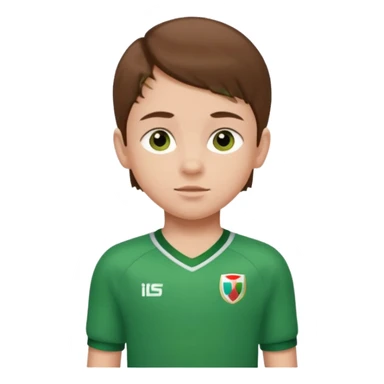 child with green jersey sticker