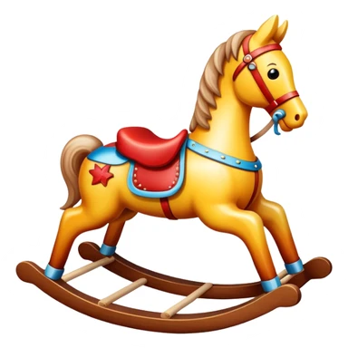 Gradient colored rocking horse toy sticker