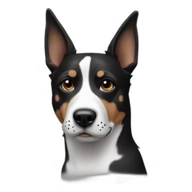 Black and White dog pointy ears and spots on face sticker