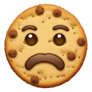 emoji face with cookie crumbs around mouth sticker