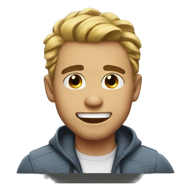 Let him smile and have a tear near his eye PP sticker