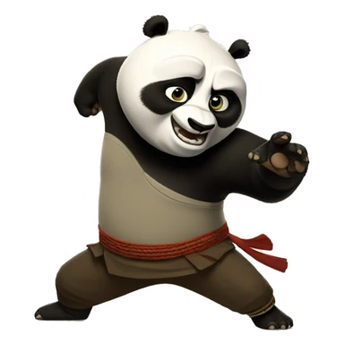 kung fu panda lutando sticker