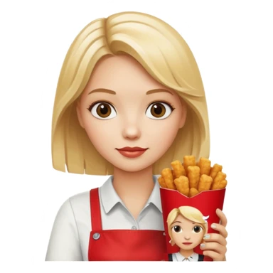 blonde girl with kfc sticker