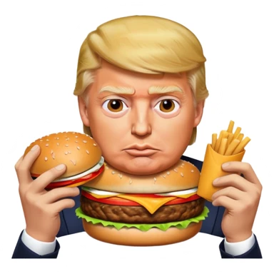 Donald Trump eating Burger sticker