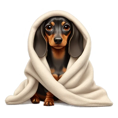 Dachshund ￼wrapped in warm blanket  sticker