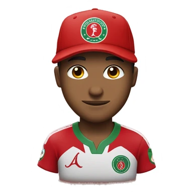 un garçon qui a une casquette porte un tenus du wydad casablanca sticker