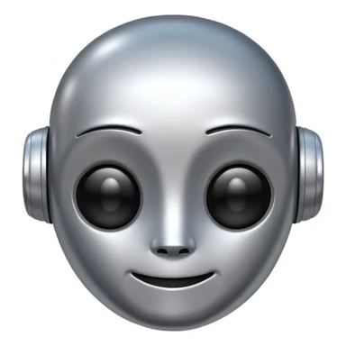 ai robot emoji, cute robot head sticker