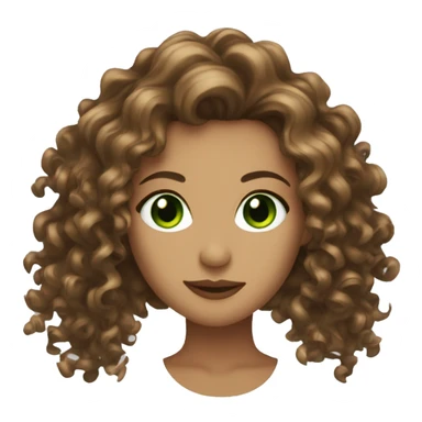 Women,green eyes, curly, Brown Long hair and singer sticker