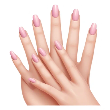 "Close-up of a delicate hand with soft pink or nude nail polish, slightly curved fingers, elegant and feminine style, subtle shine on nails." sticker