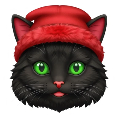 black cat with red hat sticker