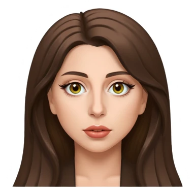 Lady Gaga with hazel eyes, long brunette hair sticker