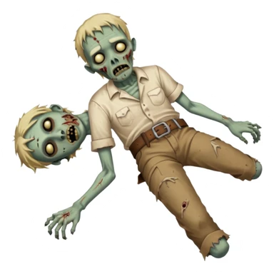 fullbody zombie leper laying on the ground, with simple belt and loose shirt from Jesus times sticker
