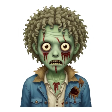 curly haired zombie sticker