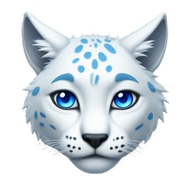 white lynx face with blue eyes sticker