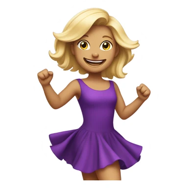blonde girl dancing excited in purple dress sticker