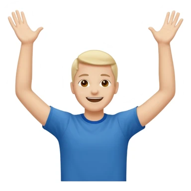 person raising both arms spread apart sticker