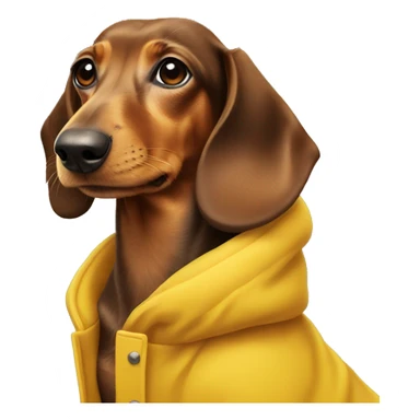 dachshund in a yellow coat sticker