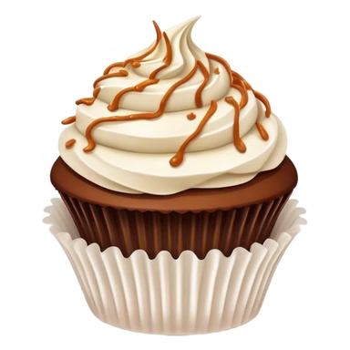 chocolate caramel cupcake with coconut shavings sprinkled on top   sticker