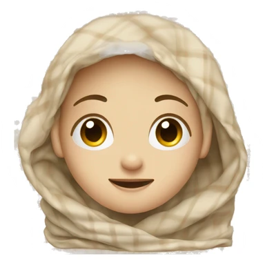 Beige clean girl folded plaid blanket  sticker