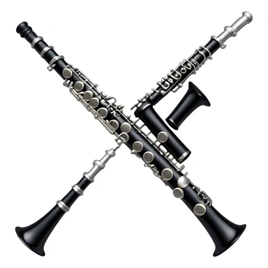 Cinematic Realistic Clarinet, deep black body with gleaming silver keys, rich warm lighting catching every intricate detail, slightly worn mouthpiece adding authenticity, glowing with a timeless and sophisticated presence. sticker