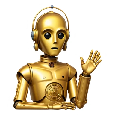 C-3PO saying “please wait” sticker