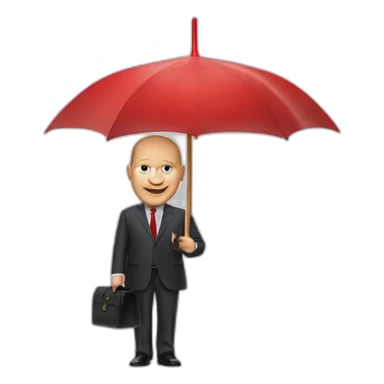 Olaf scholz with a red umbrella sticker