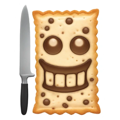 evil smile frosted poptart with a knife sticker