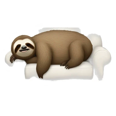 The sloth is lying on the sofa sticker