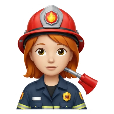 girl fireman with ginger hair sticker