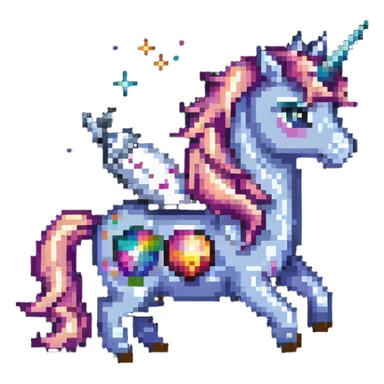 rocketship unicorn sticker
