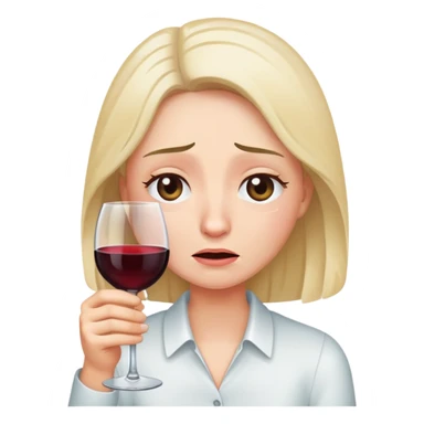 Crying with holding wine glass sticker