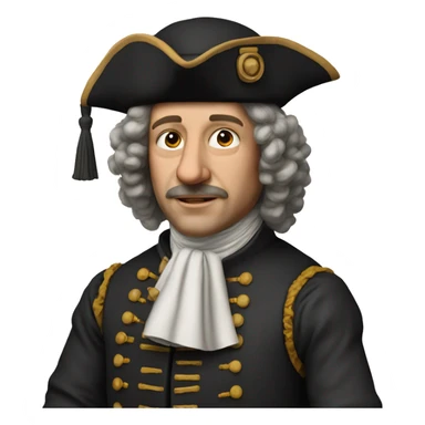 Photorealistic 17th century engineer with drawings sticker