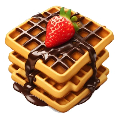 waffle with chocolate sauce and strawberry on top  sticker
