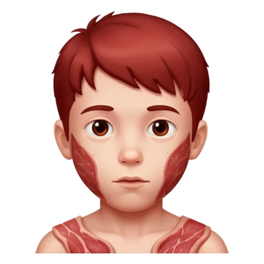young boy made of meat sticker