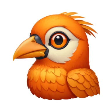 orange face of a bird sticker