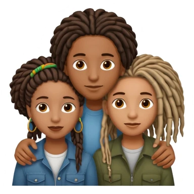 blackgirl with locs hispanic boy couple sticker