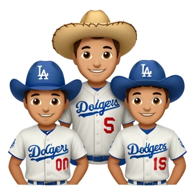 Three Mexicans wearing Dodgers clothes  sticker