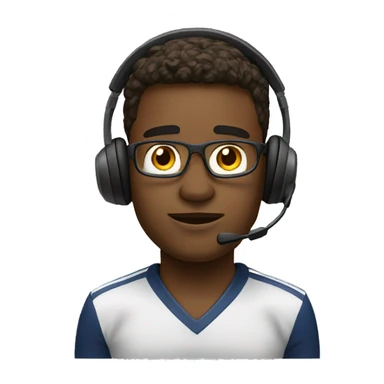 Young football coach with headset sticker