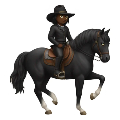 Black cat on a horse  sticker