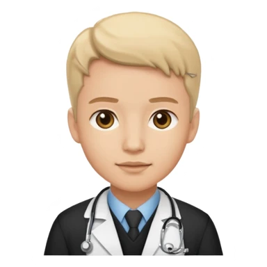 doctor with black uniform sticker