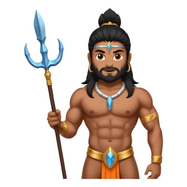 indian god with Poseidon trident sticker