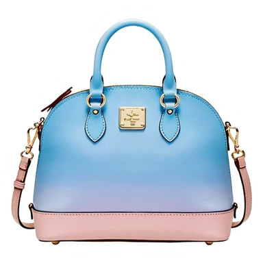 Realistic pastel pink to pastel blue ombre dooney and bourke domed satchel purse.  sticker