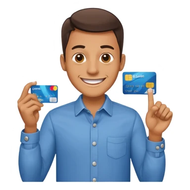 Man with credit card and grin















 sticker